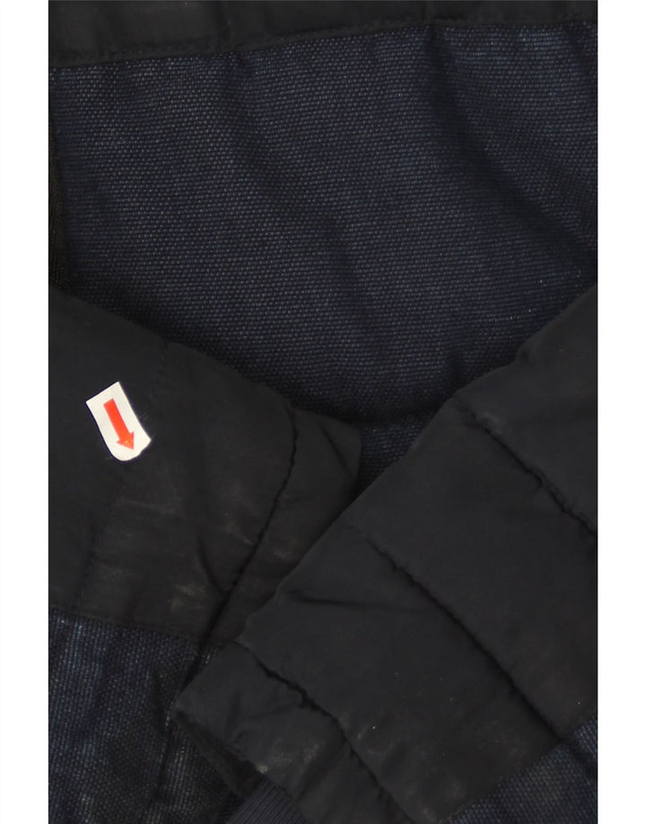 Zara Veste matelassée à capuche pour homme UK 36 Small Bleu marine Polyester
