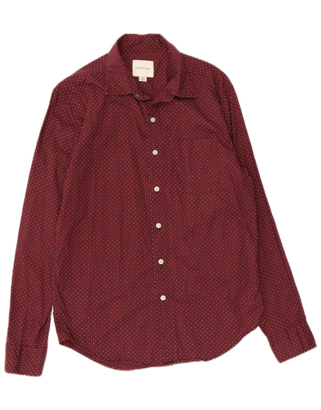 American Eagle Chemise Homme Petit Coton Taché Bordeaux