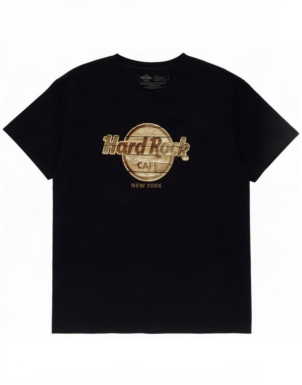 Hard Rock Cafe Mens New York Graphic T-Shirt Top Large Navy Blue Cotton