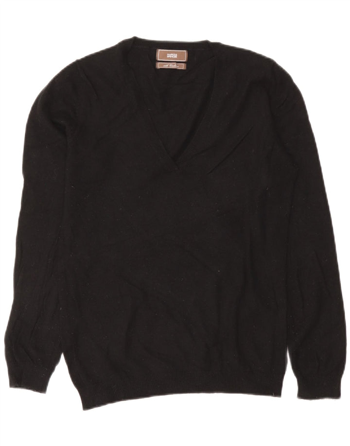Marks & Spencer Pull col en V pour femme UK 12 Viscose noir moyen