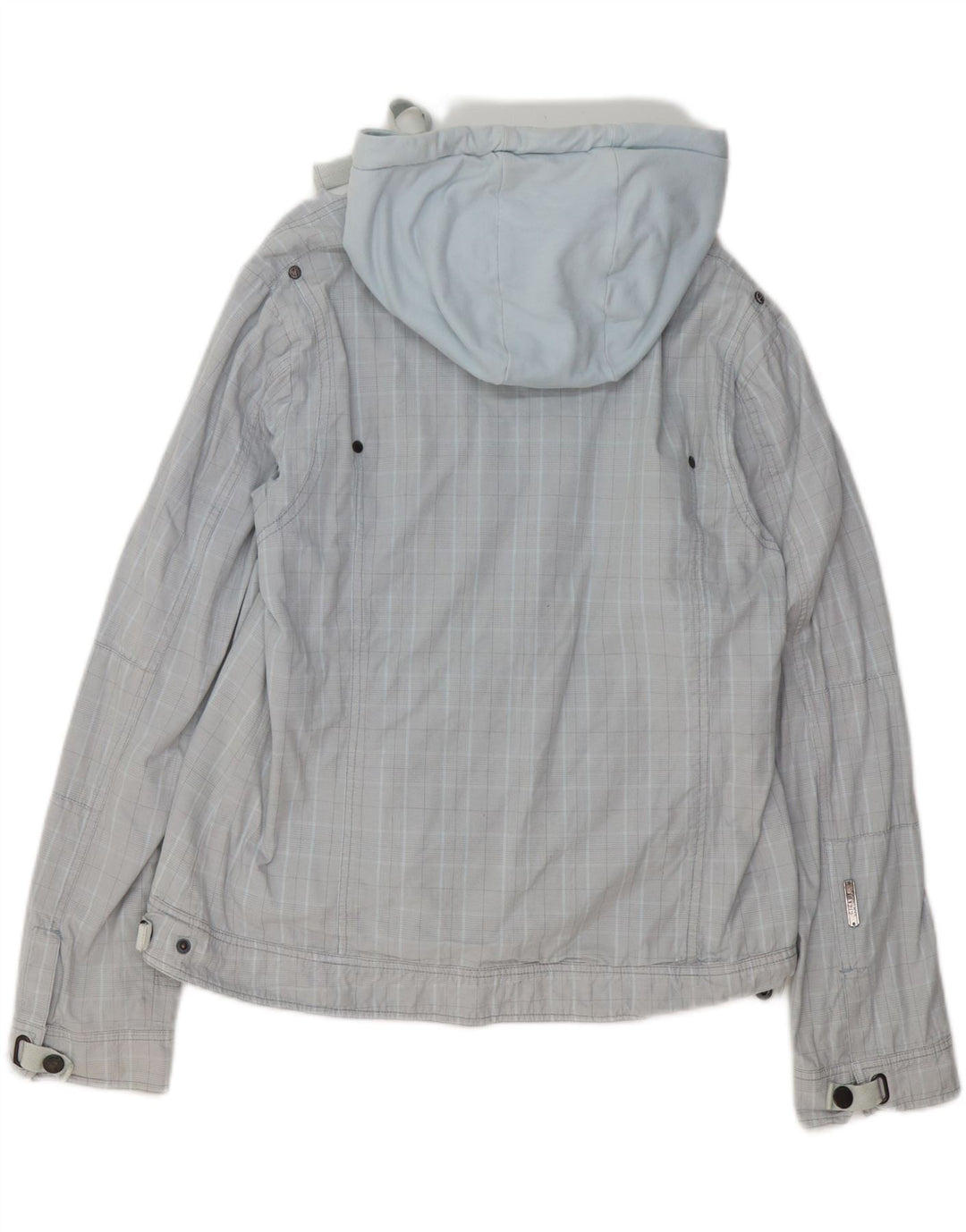 GIGA DX Veste bomber à capuche pour femme US 14 XL Bleu à carreaux Polyester