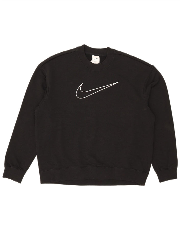 Nike Hommes Dri Fit Graphic Sweatshirt Jumper Petit Noir Coton