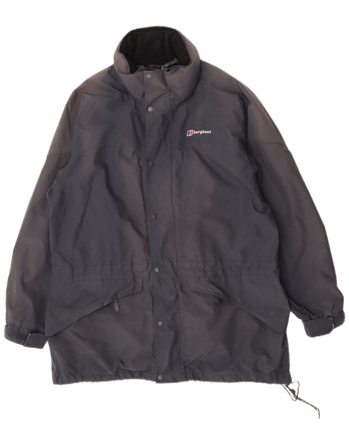 Berghaus Veste de pluie à capuche pour homme UK 42 XL Bleu marine Polyester