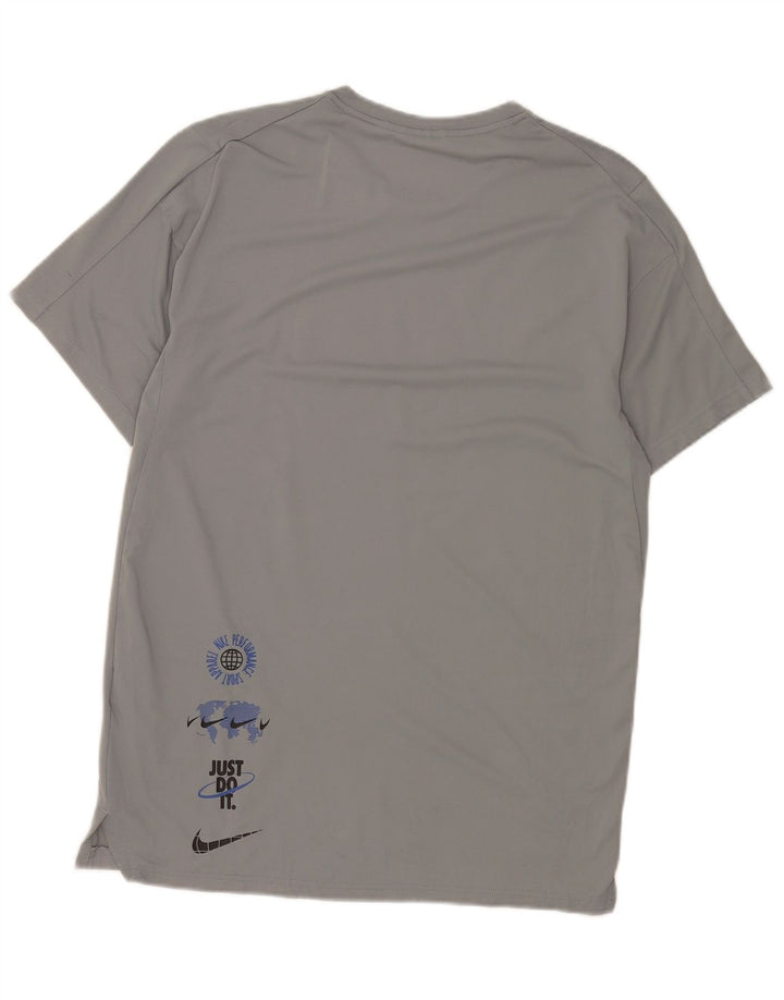 Nike Hommes Dri Fit Graphic T-Shirt Haut Petit Gris Polyester