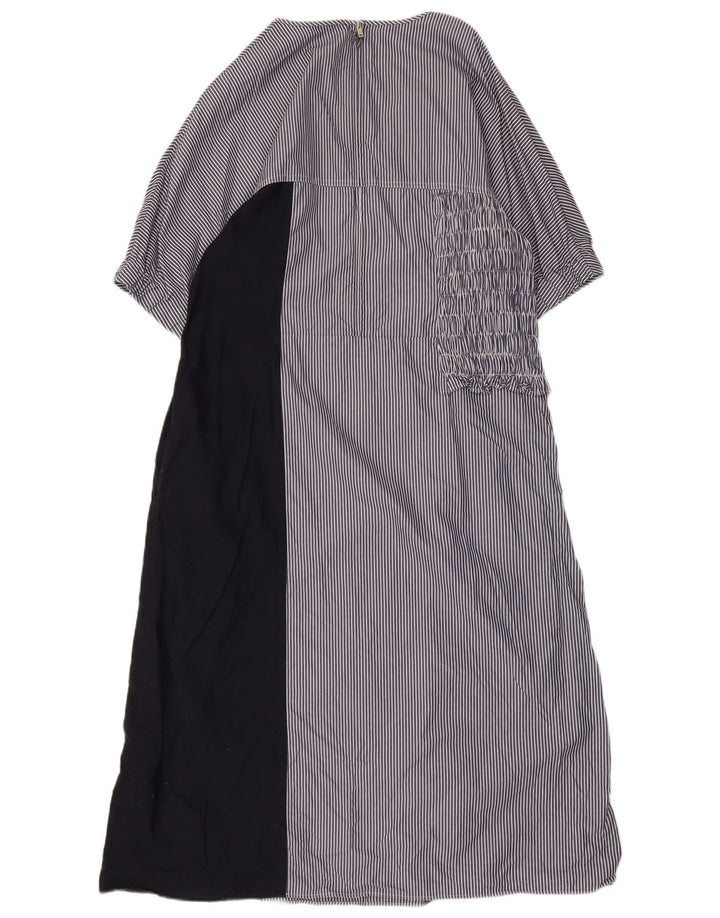 COS Robe longue femme EU 44 XL Bleu marine en coton à fines rayures