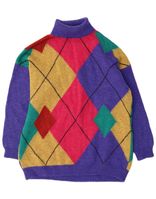 Benetton Pull col roulé pour femme UK 16 Large Multicolore