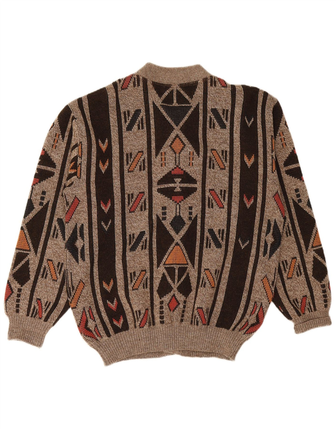 MARC RENE Cardigan Homme Pull Petit Marron Géométrique Acrylique