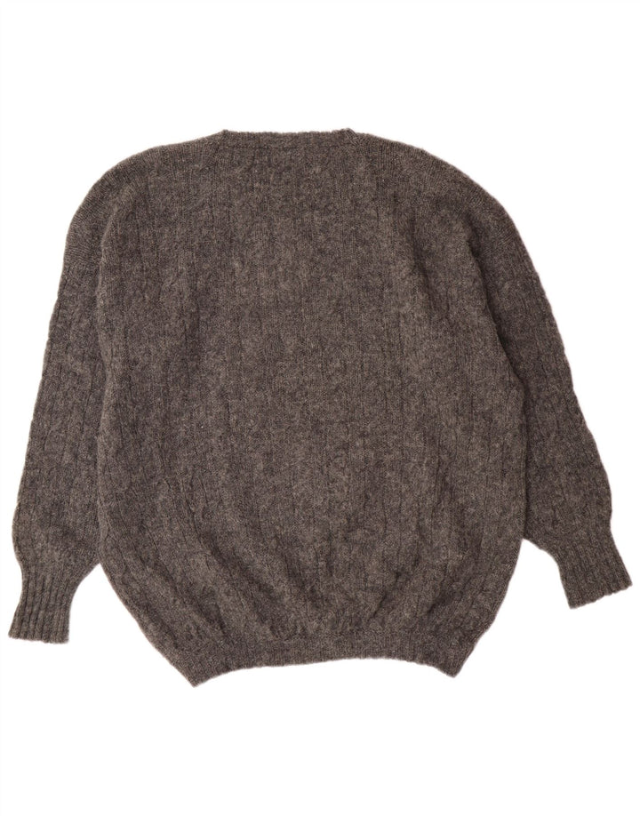 Drumohr Pull à col rond pour homme XL en laine grise