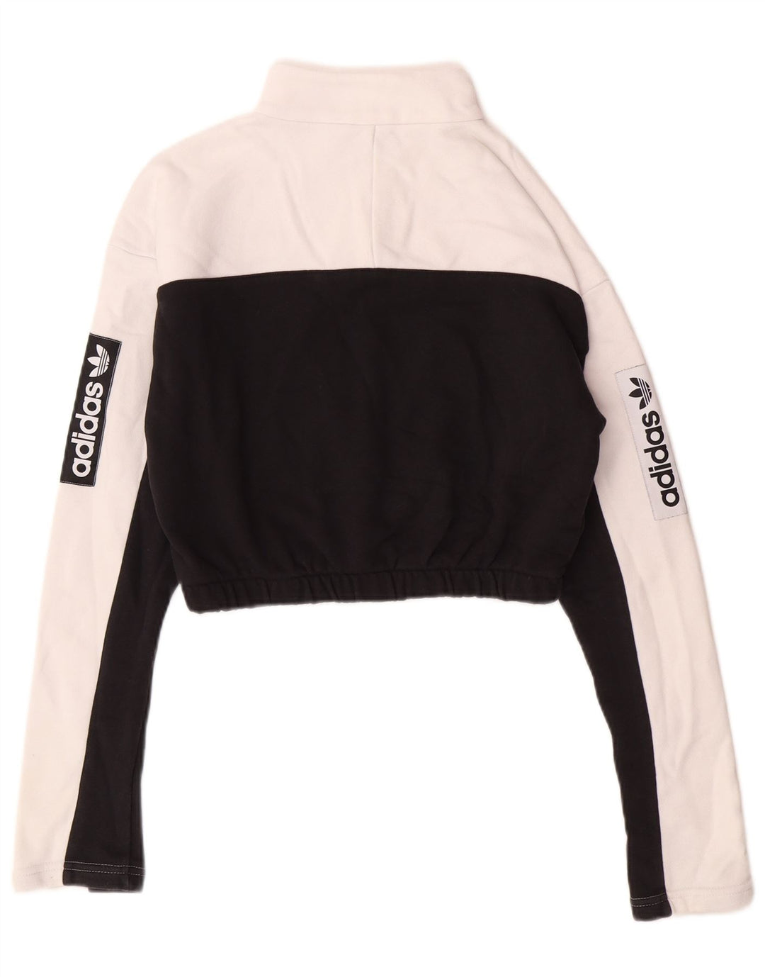 ADIDAS Sweat-shirt court graphique pour femme UK 8 Petit colorblock blanc