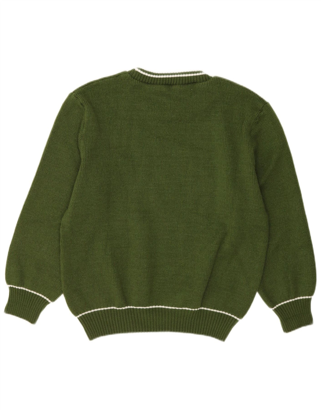 VINTAGE Pull col rond homme vert moyen