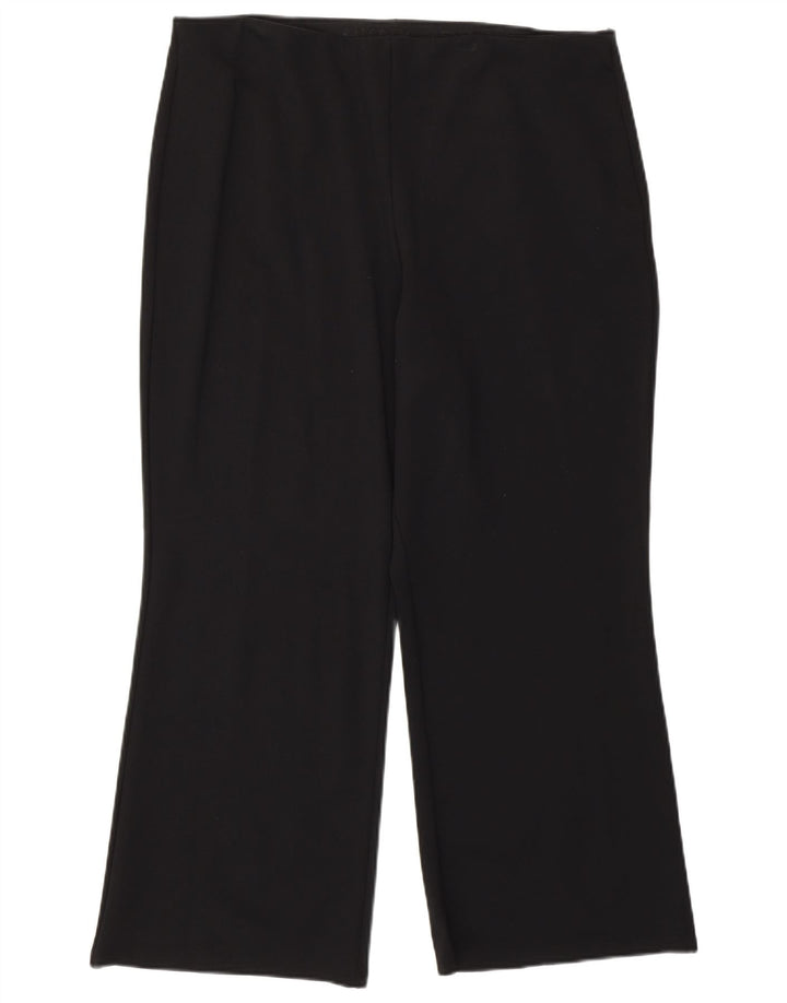 DKNY Pantalon Capri Droit Taille Haute Femme XL W36 L24 Rayonne Noire