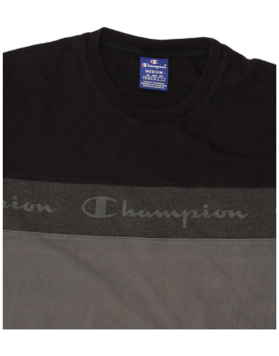 CHAMPION Mens Graphic T-Shirt Top Medium Multicoloured Colourblock Cotton Vintage Champion and Second-Hand Champion from Messina Hembry 