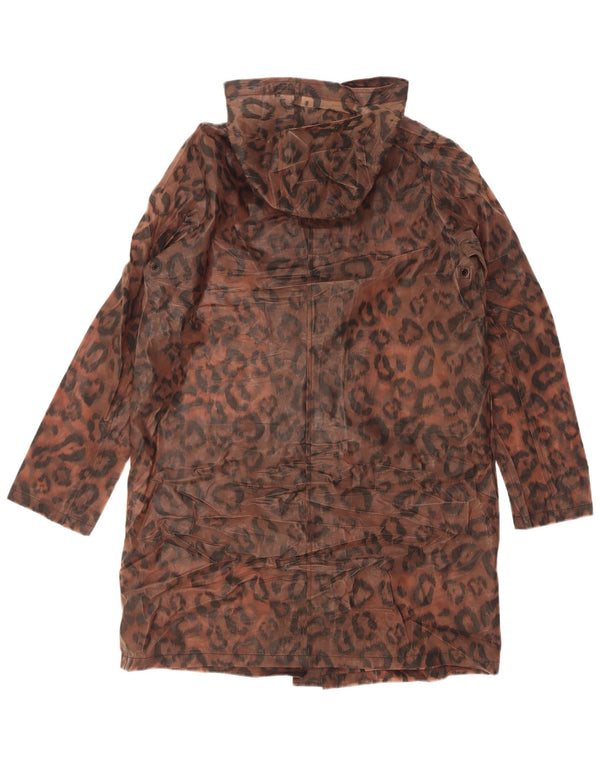 Marks & Spencer Manteau imperméable à capuche pour femme UK 42 Marron moyen imprimé animal
