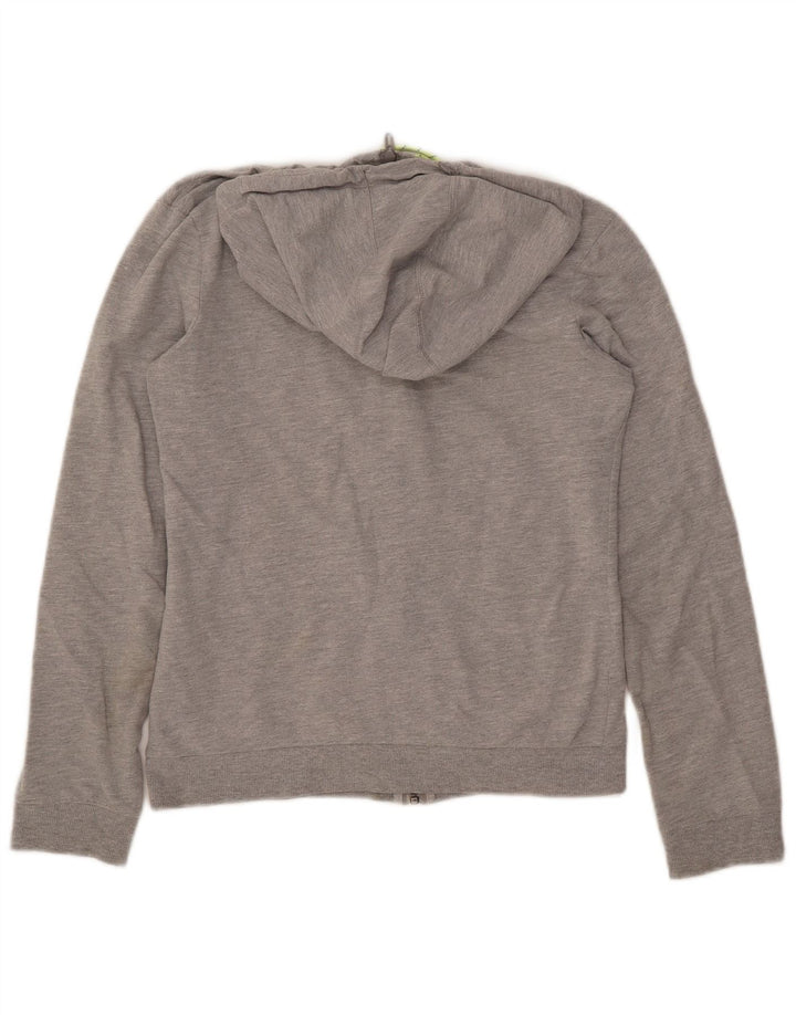 ADIDAS Pull à capuche zippé graphique pour femme UK 8/10 Petit coton gris