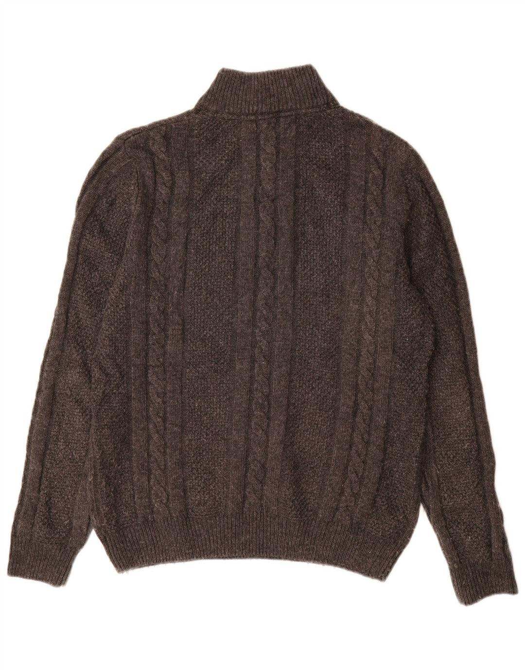 Crew Clothing Pull à col zippé pour homme en laine grise
