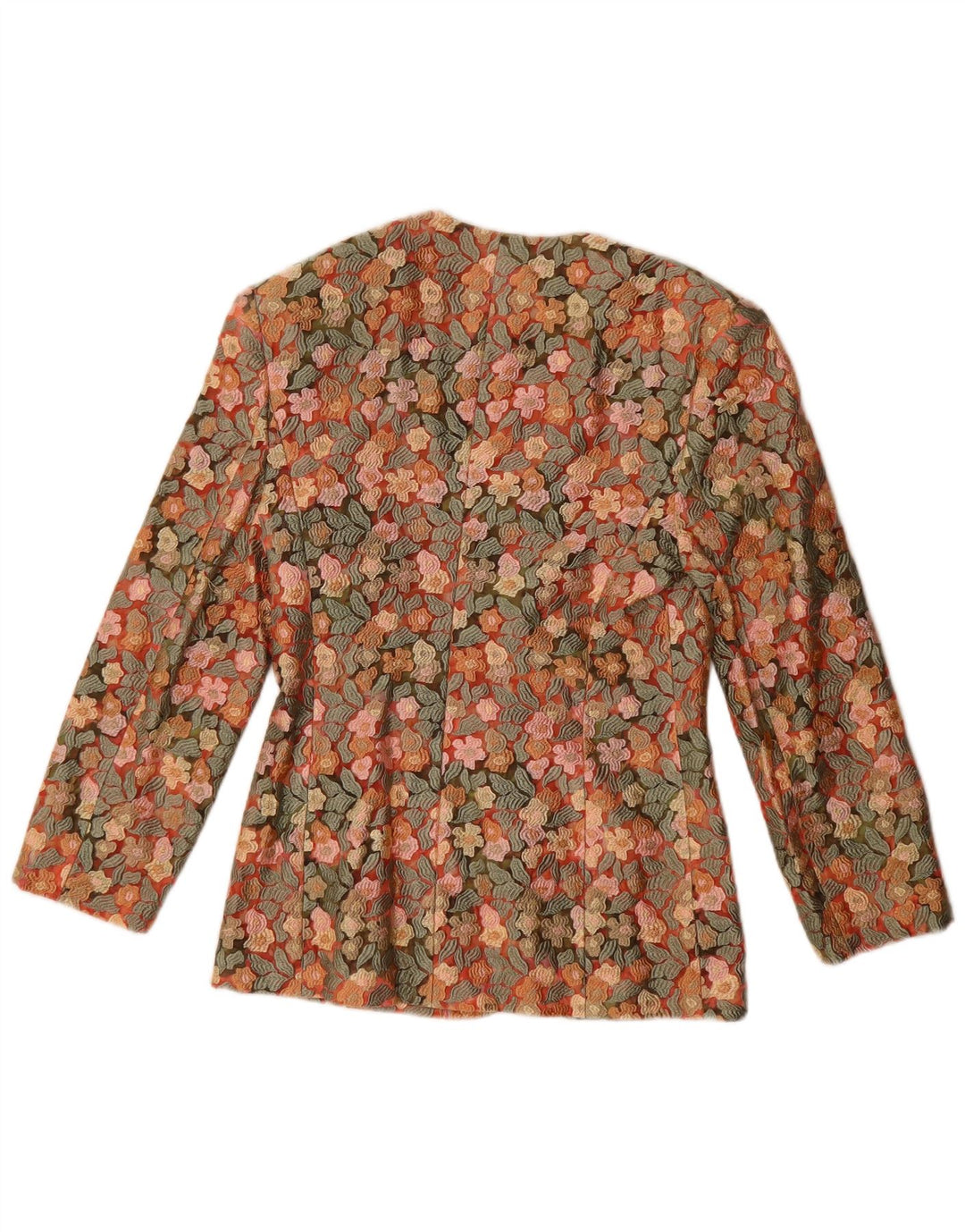 vintage Femme 5 Bouton Blazer Veste IT 42 Moyen Multicolore Floral