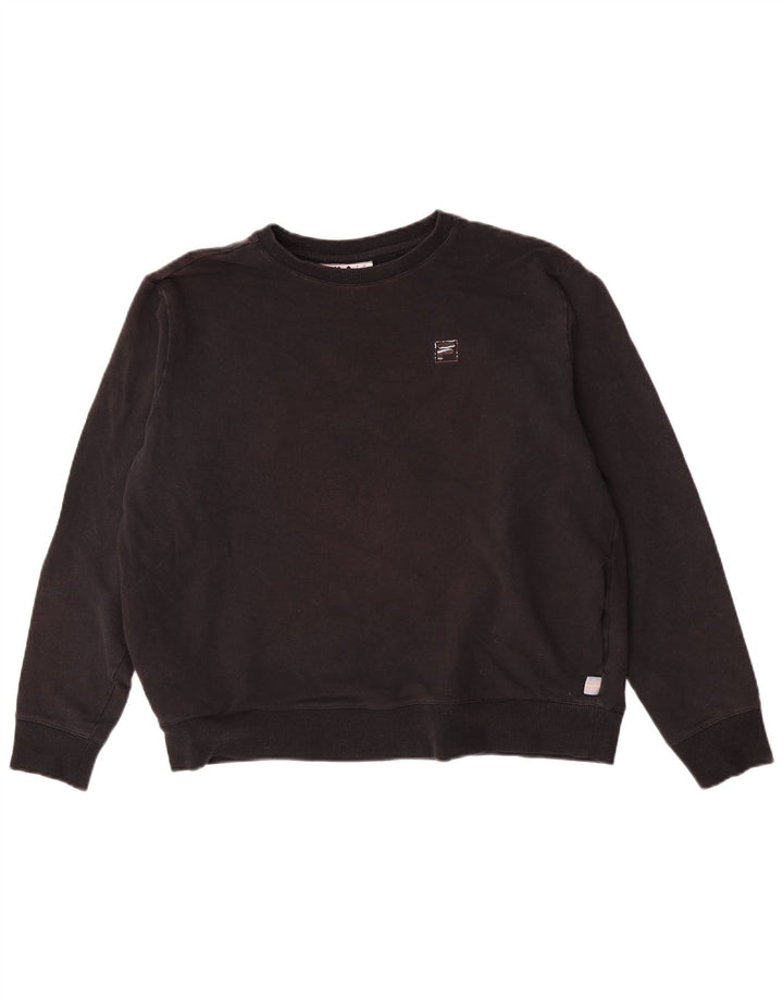 Fila Sweat-shirt surdimensionné pour femme UK 16 Large Noir Coton
