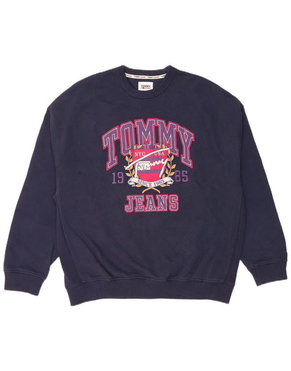 Tommy Hilfiger Sweat-shirt graphique coupe décontractée pour homme Bleu marine moyen