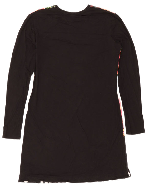 Desigual Robe t-shirt à manches longues pour femme UK 44 Medium Black Patchwork