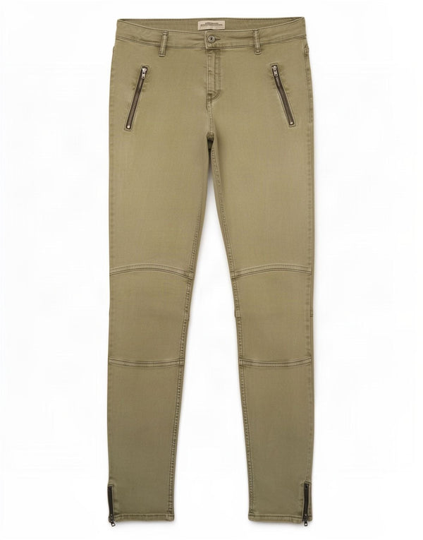 Zara Pantalon décontracté skinny pour femme EU 38 Small W28 L26 Kaki