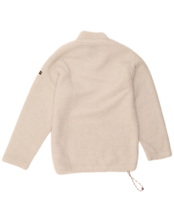 Napapijri Pull polaire à col zippé Geographic pour homme Small Blanc Polyester