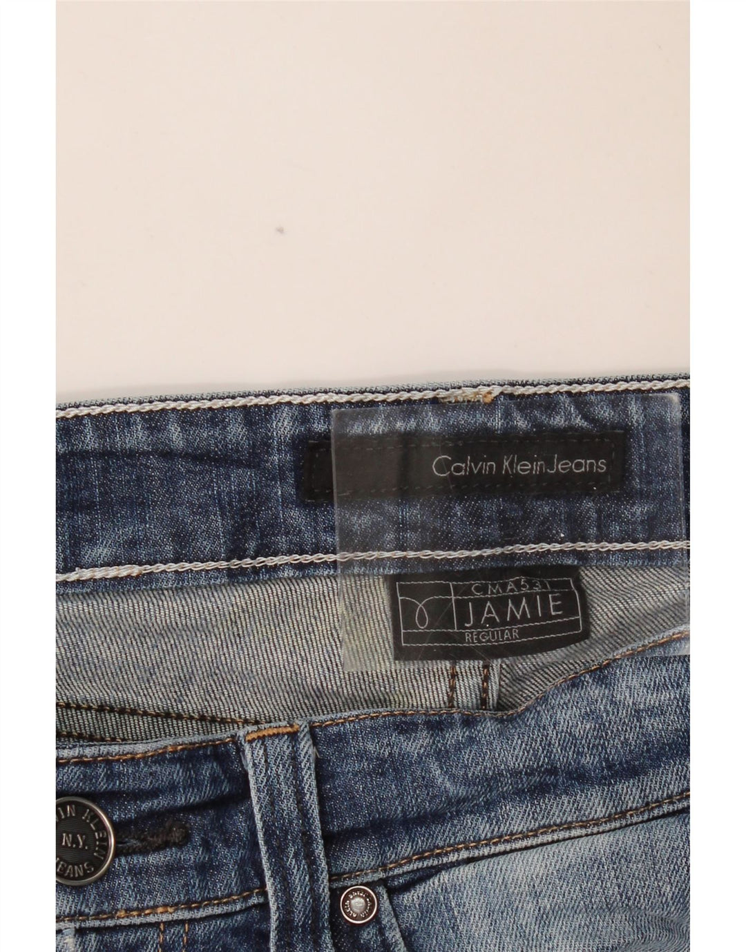 CALVIN KLEIN Femme Jean Droit Jamie W32 L33 Bleu