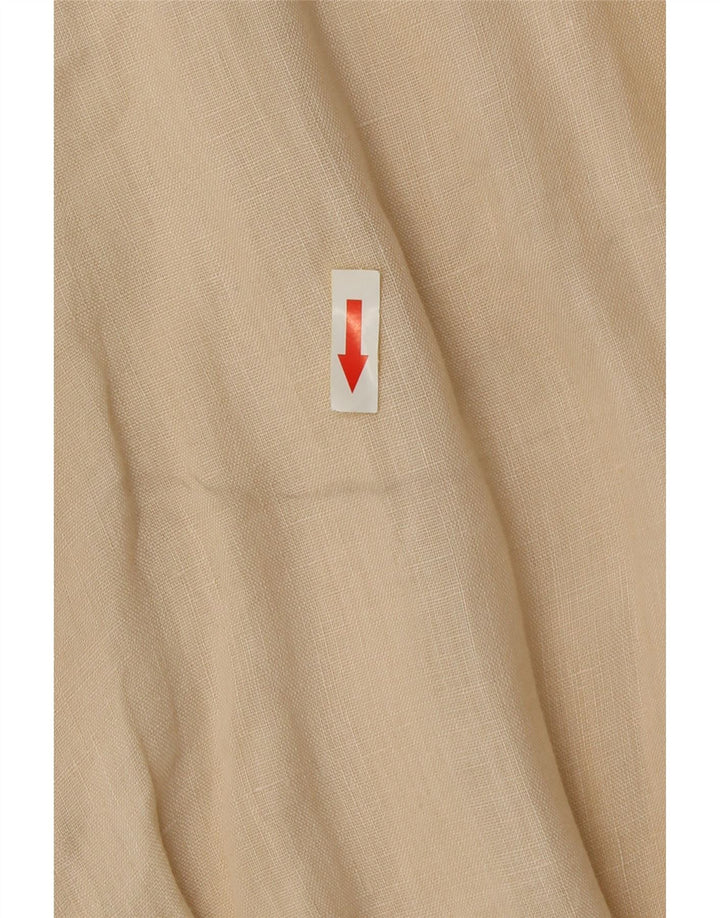 Emanuel Ungaro Chemise pull à manches courtes pour hommes Large Beige Colourblock