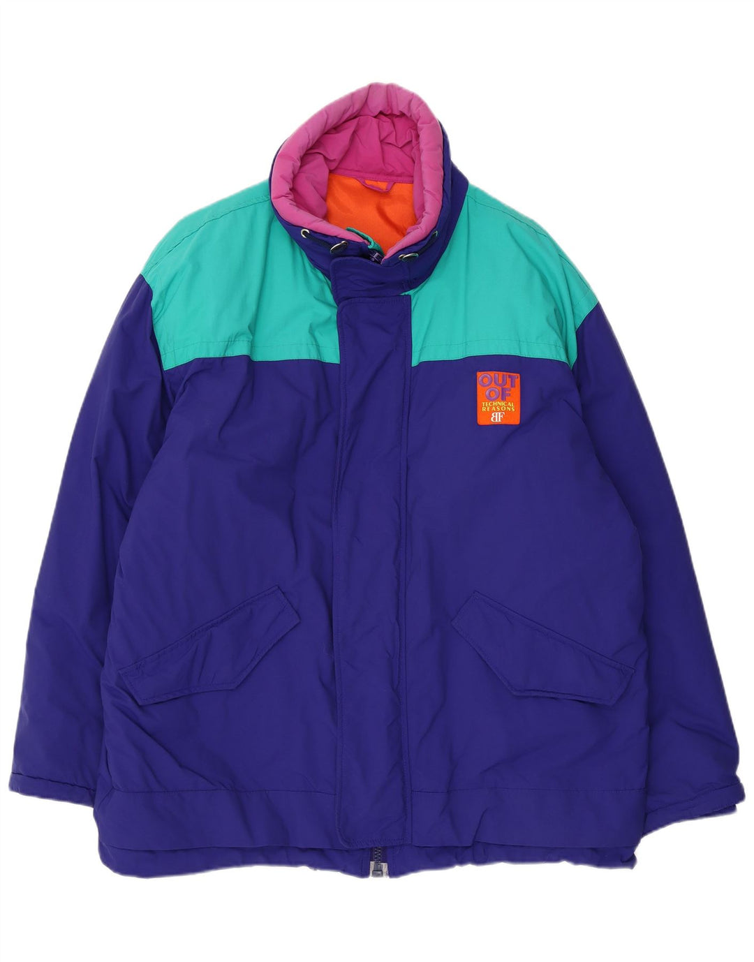 Belfe Veste coupe-vent pour homme UK 44 2XL Bleu Colorblock Nylon