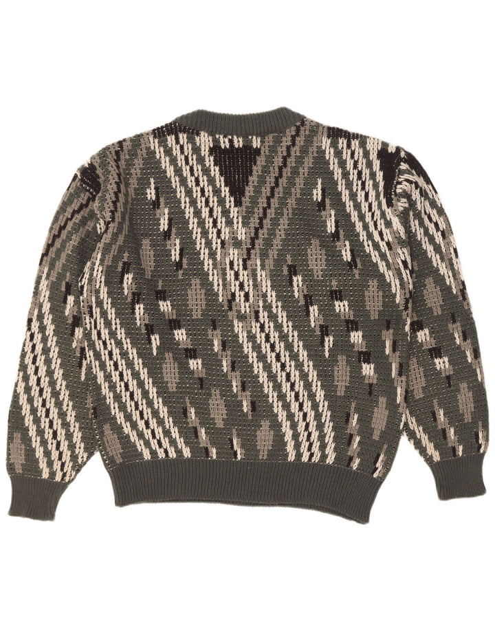 Ciao Pull à col rond pour homme en laine à rayures vertes