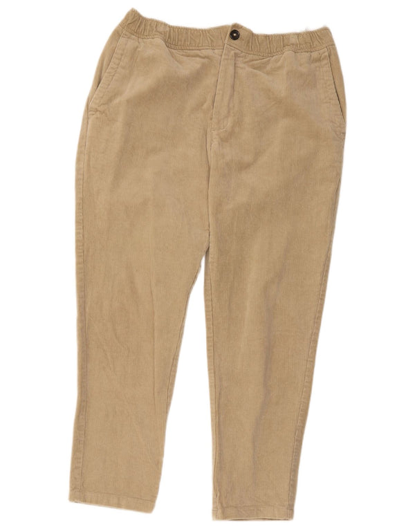 Zara Pantalon fuselé en velours côtelé pour femme XL W30 L25 Coton beige