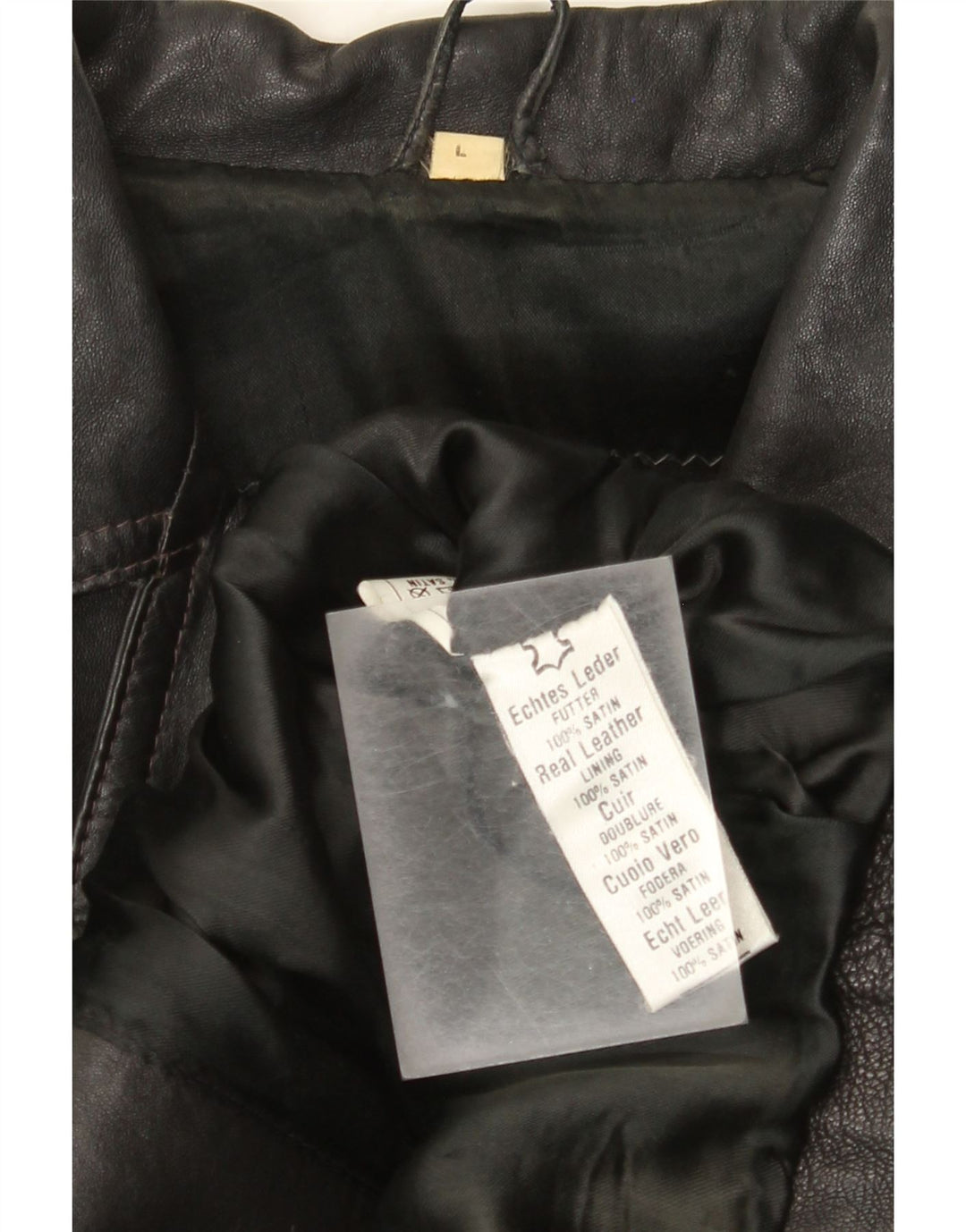 veste biker en cuir femme vintage UK 14 Grand cuir noir