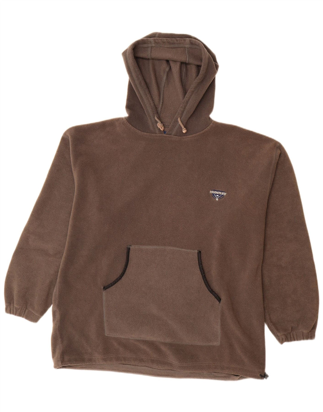 VINTAGE Pull polaire à capuche homme grand gris polyester