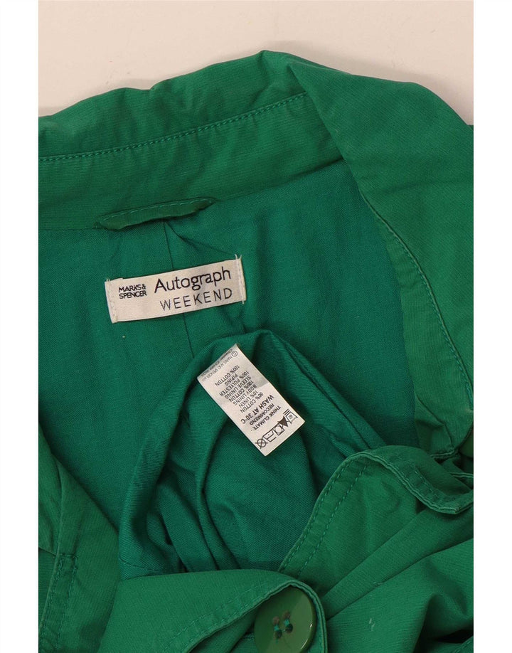 Marks & Spencer Trench court pour femme UK 12 coton vert moyen