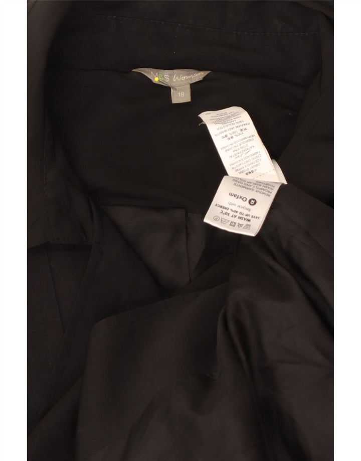 Marks & Spencer Trench-Coat Femme UK 18 XL Noir Polyester