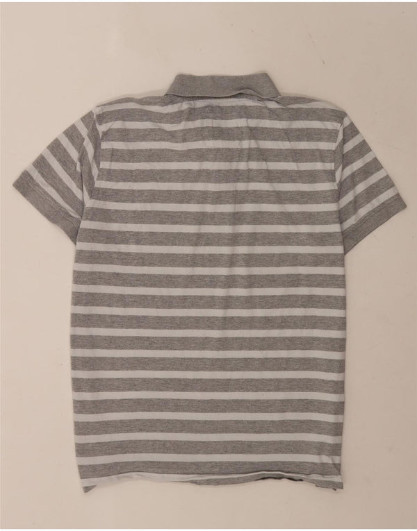 Crew Clothing Polo à manches courtes pour homme XL en coton rayé gris