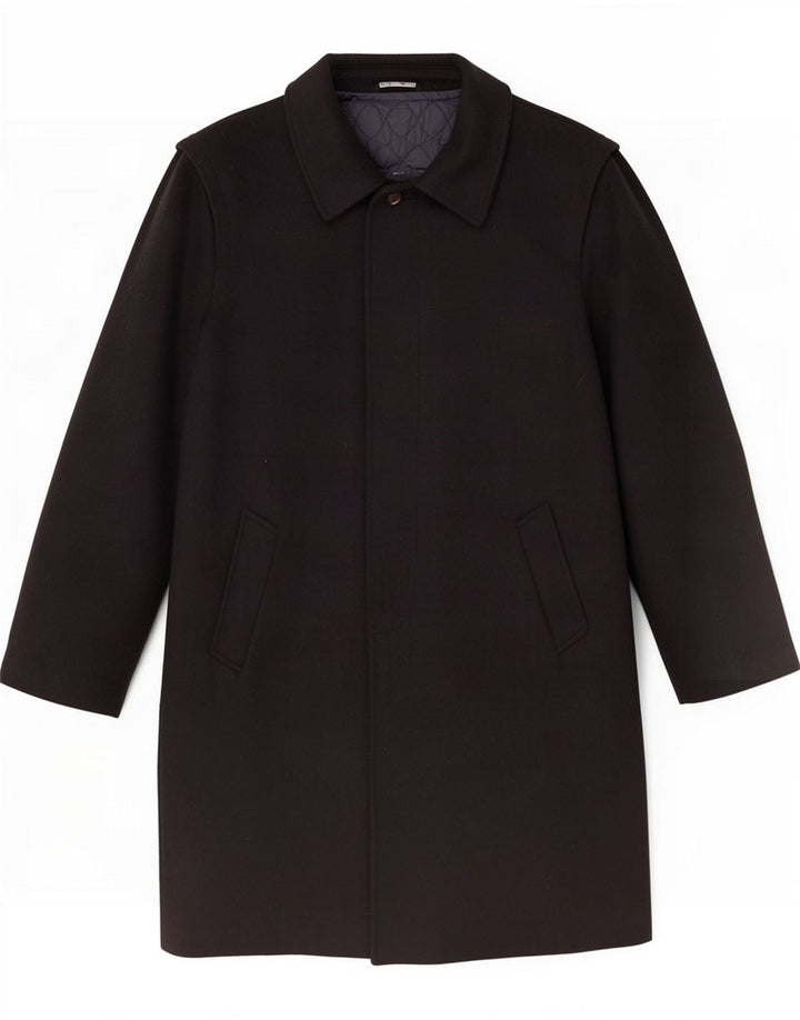 vintage Homme Pardessus IT 52 XL Laine Noire