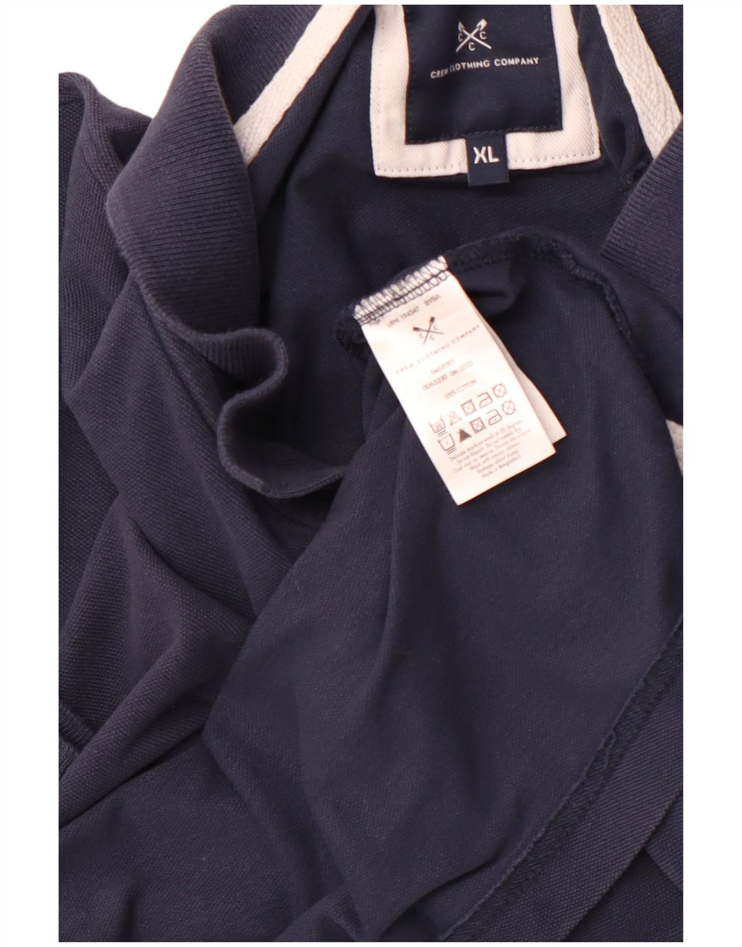 CREW CLOTHING Polo Homme XL Bleu Marine Coton