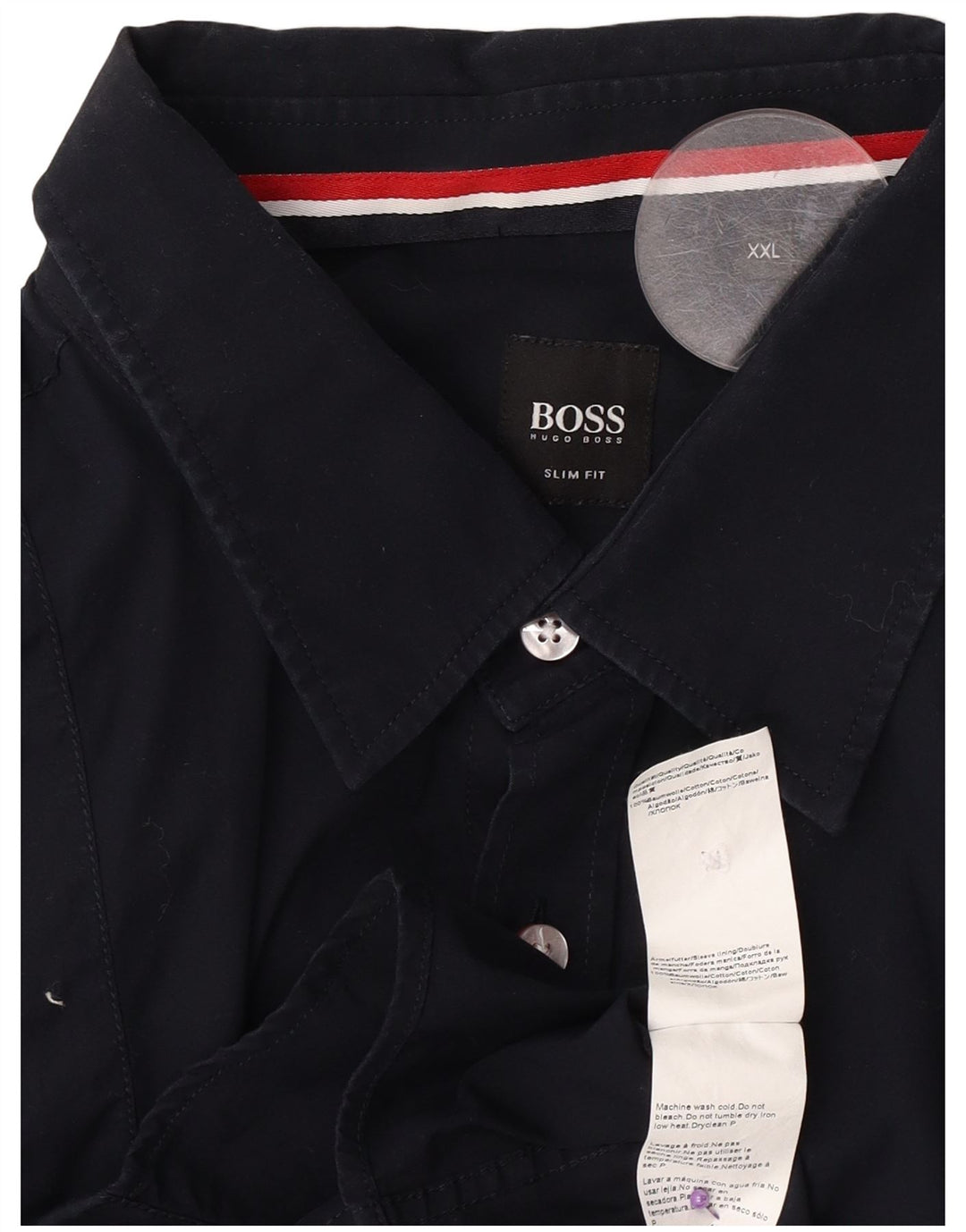 Hugo Boss Hommes Chemise Slim Fit 2XL Bleu Marine Coton