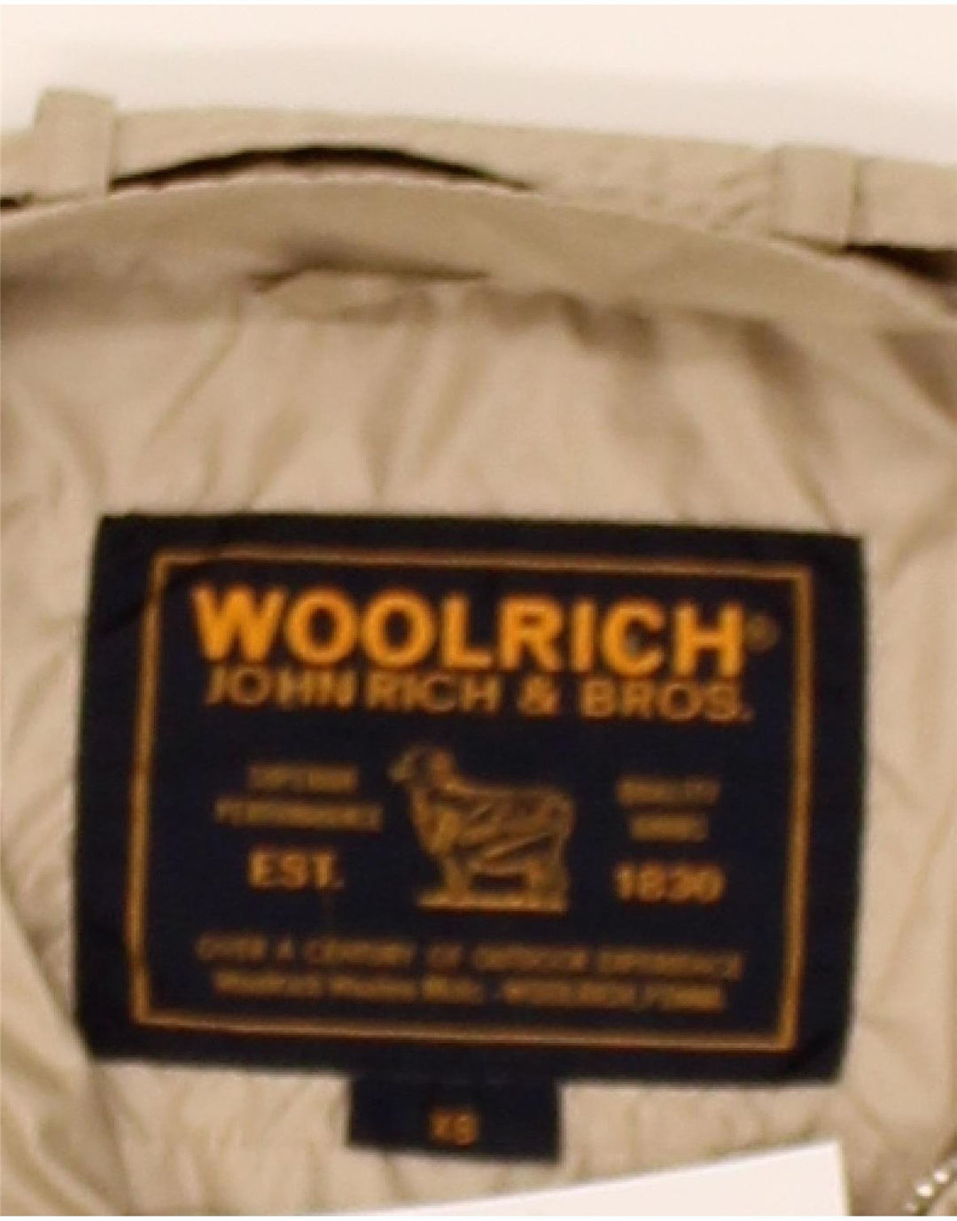 WOOLRICH Womens Military Jacket UK 6 XS Beige Polyester Vintage Woolrich and Second-Hand Woolrich from Messina Hembry 