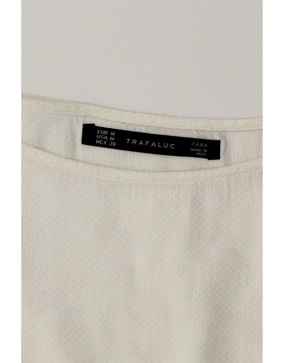 Zara Femme Chemisier Oversize Top UK 14 Polyester Blanc Moyen