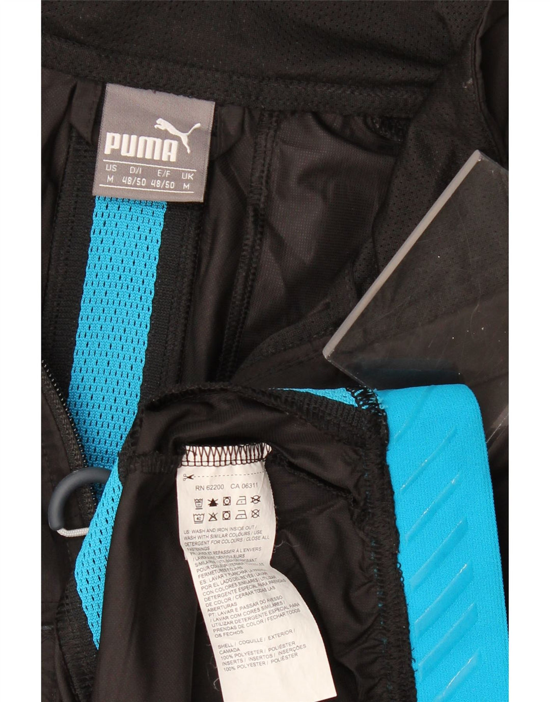 PUMA Veste de Survêtement Homme Noir Moyen Polyester Colorblock