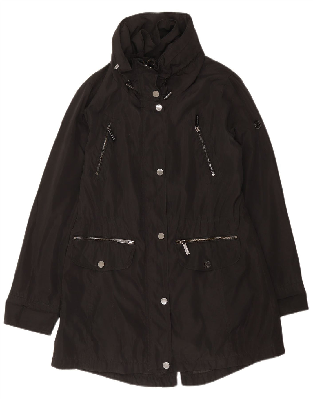 Michael Kors Veste Parka à capuche pour femme UK 10 Petit Noir Polyester