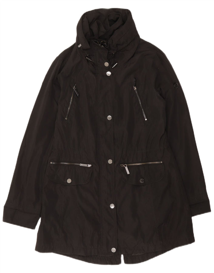 Michael Kors Veste Parka à capuche pour femme UK 10 Petit Noir Polyester