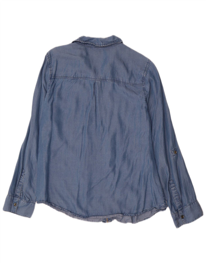 Michael Kors Chemise en jean pour femme UK 14 Bleu moyen Lyocell