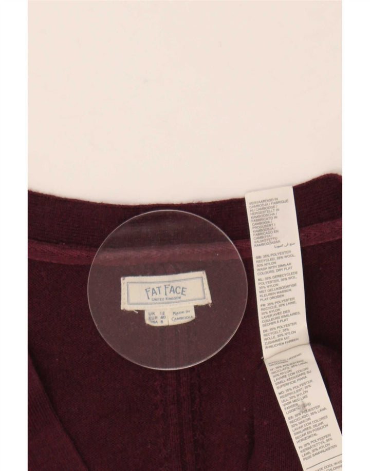 Fat Face Cardigan pour femme en polyester bordeaux moyen UK 12