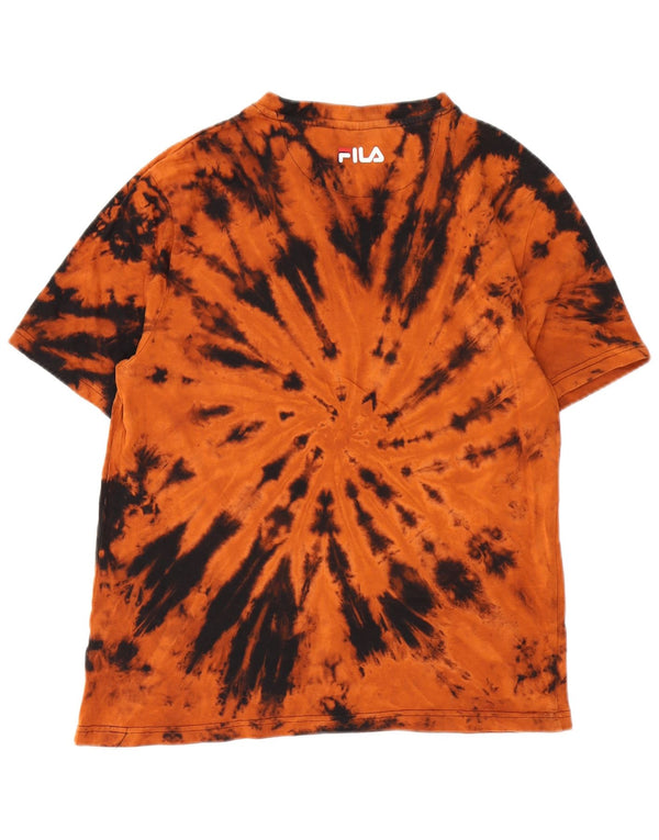Fila T-Shirt Graphique Homme Orange Moyen Tie Dye Coton
