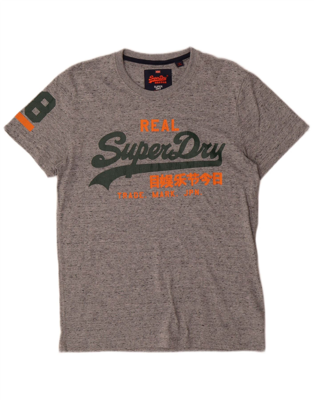 Superdry T-Shirt Graphique Homme Grand Gris Moucheté Coton
