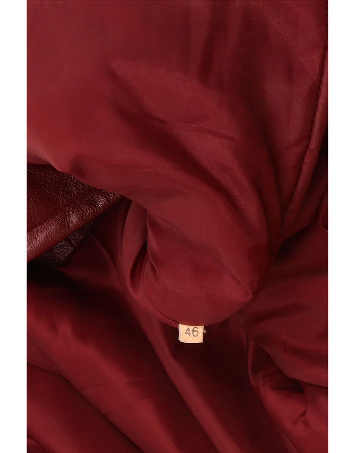 Manteau en cuir femme vintage IT 46 Grand cuir bordeaux