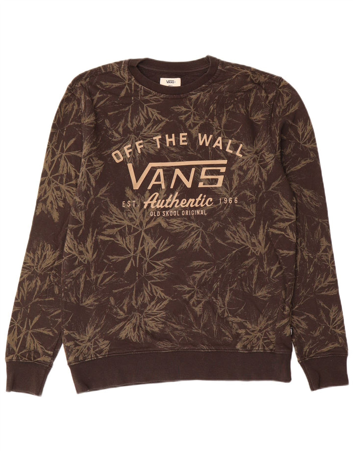 Vans Sweat-shirt graphique pour hommes en coton à fleurs marron petit