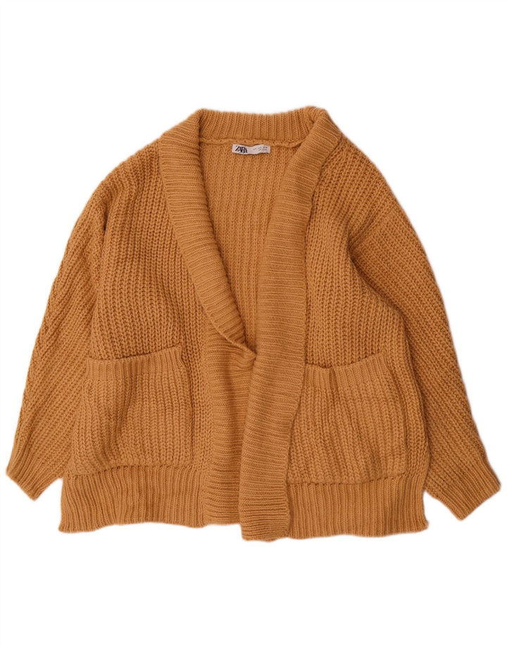 Zara Cardigan ouvert surdimensionné pour femme UK 10 Petit Marron